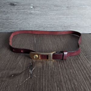 Dotty Smith Vintage Brown Leather Skinny Belt 32" Long